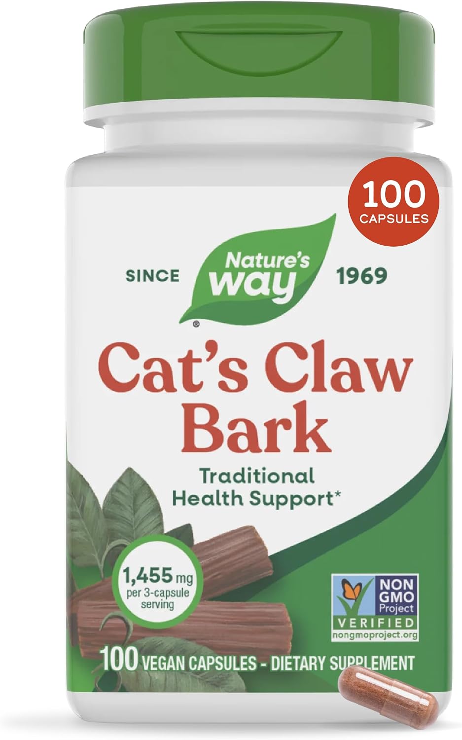 Nature's Way Cat's Claw Bark, Traditional Health Support, Vegan, 100 ct