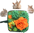 Rabbit Foraging Mat Bunny Snuffle Mat for Small Animal Puzzle Toy | Interactive Enrichment Toy 17.7", Feed Treat Mat for Rabbits Guinea Pigs, Hamster, Puppies, Chinchillas, Kitten, Indoor, Soft