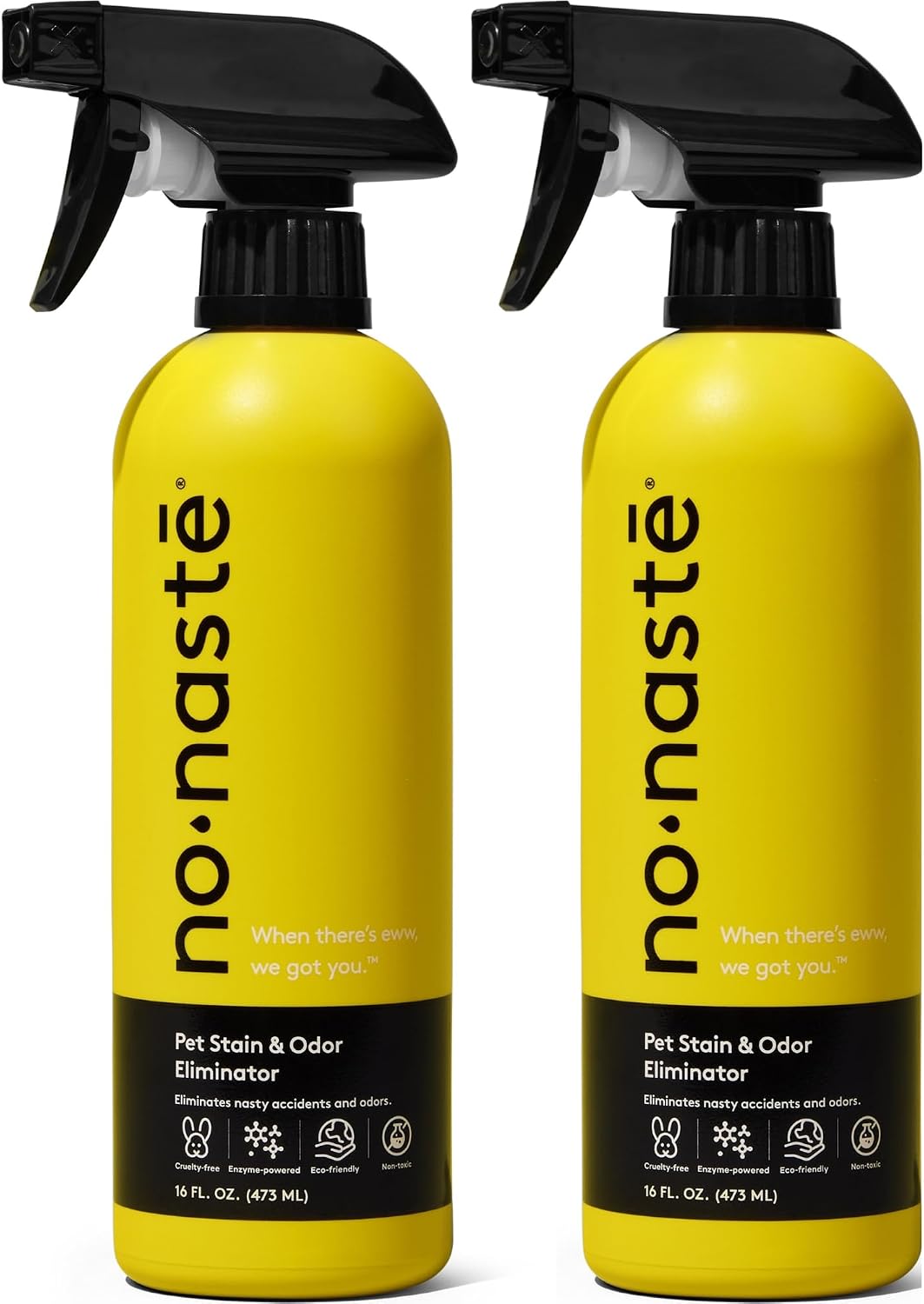 Nonaste Pet Stain & Odor Eliminator Enzyme Spray, Dog & Cat, 16 oz, Pk 2