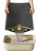Cat Litter Mat, 15"X24", Waterproof, Easy to Clean (Black-1Pack) | Double-Layer Honeycomb for Effective Litter Trapping, Premium Durable EVA, Non-Slip, Paw-Friendly Soft Surface