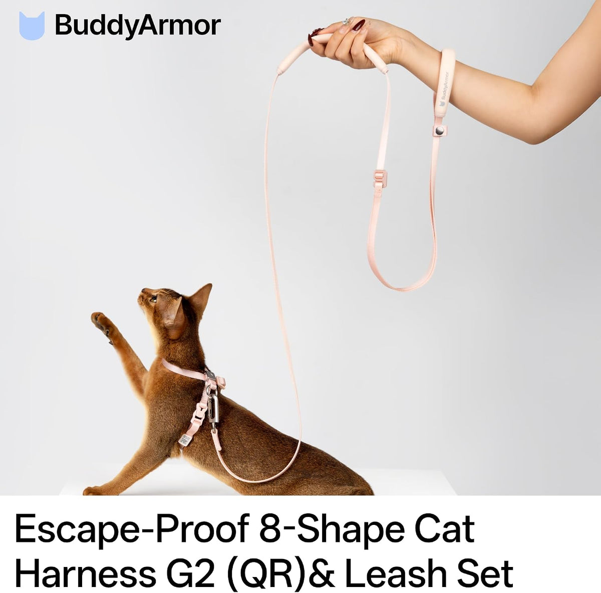 Escape Proof Figure 8 Cat Harness and Leash Set, Space Gray, M