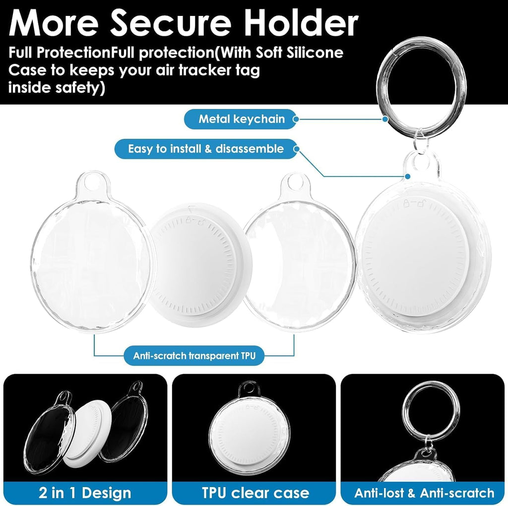GPS Tracker Tags-4 Pack,Bluetooth Tracker Tags Works with Apple Find My APP (iOS Only, Not for Android),Smart Tag with Keychain/Lanyard,Item Finders Tracker for Key, Luggage, Wallet,Bags,Pets (4Pack)