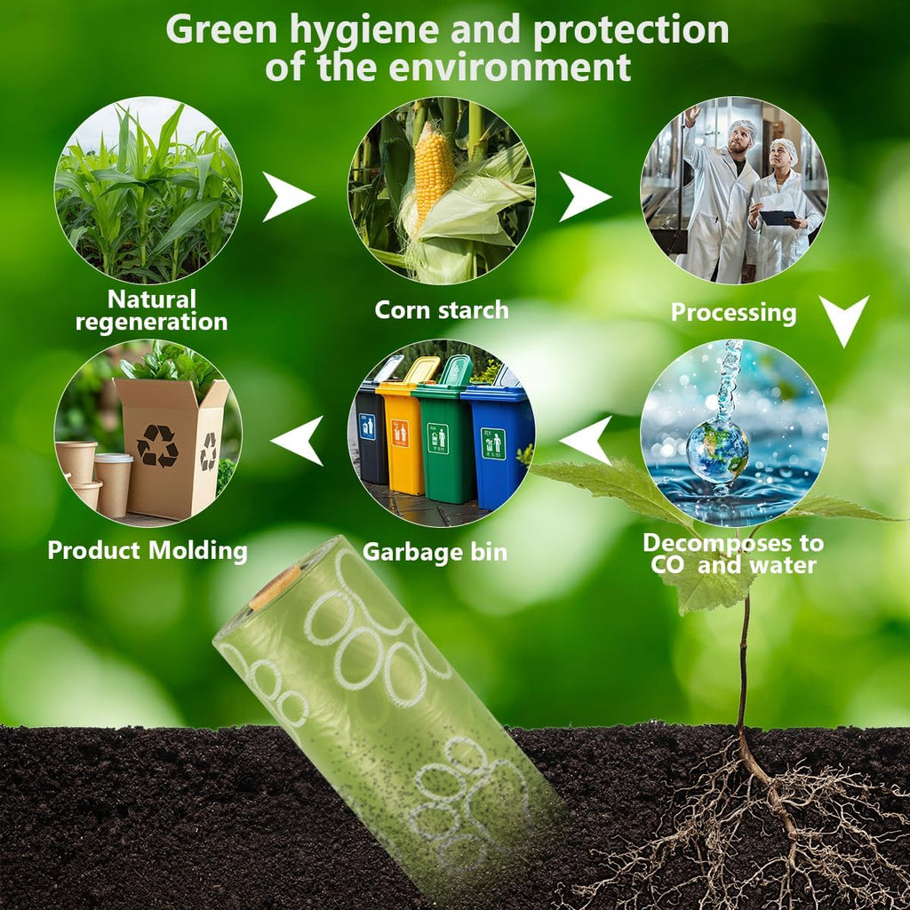 Poop Bags Rolls 256 Count - 9x13 Inches Green Thickened Leakproof Lavender scent Poo Bags for Dogs, Eco-Friendly Pet Waste Bags for Walking,Travel,Home