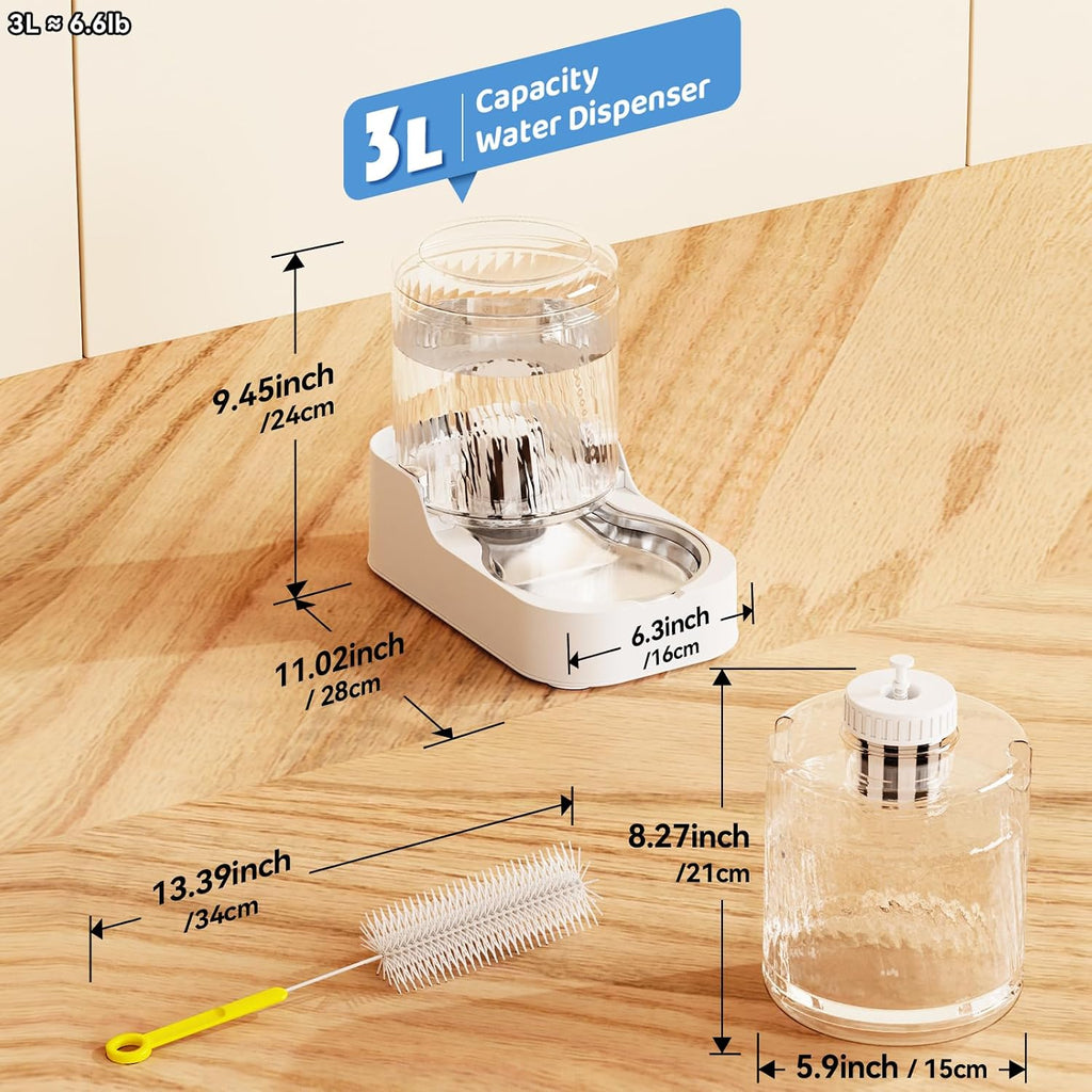 JUNSPOW Automatic Cat Water Dispenser with Stainless Steel Bowl