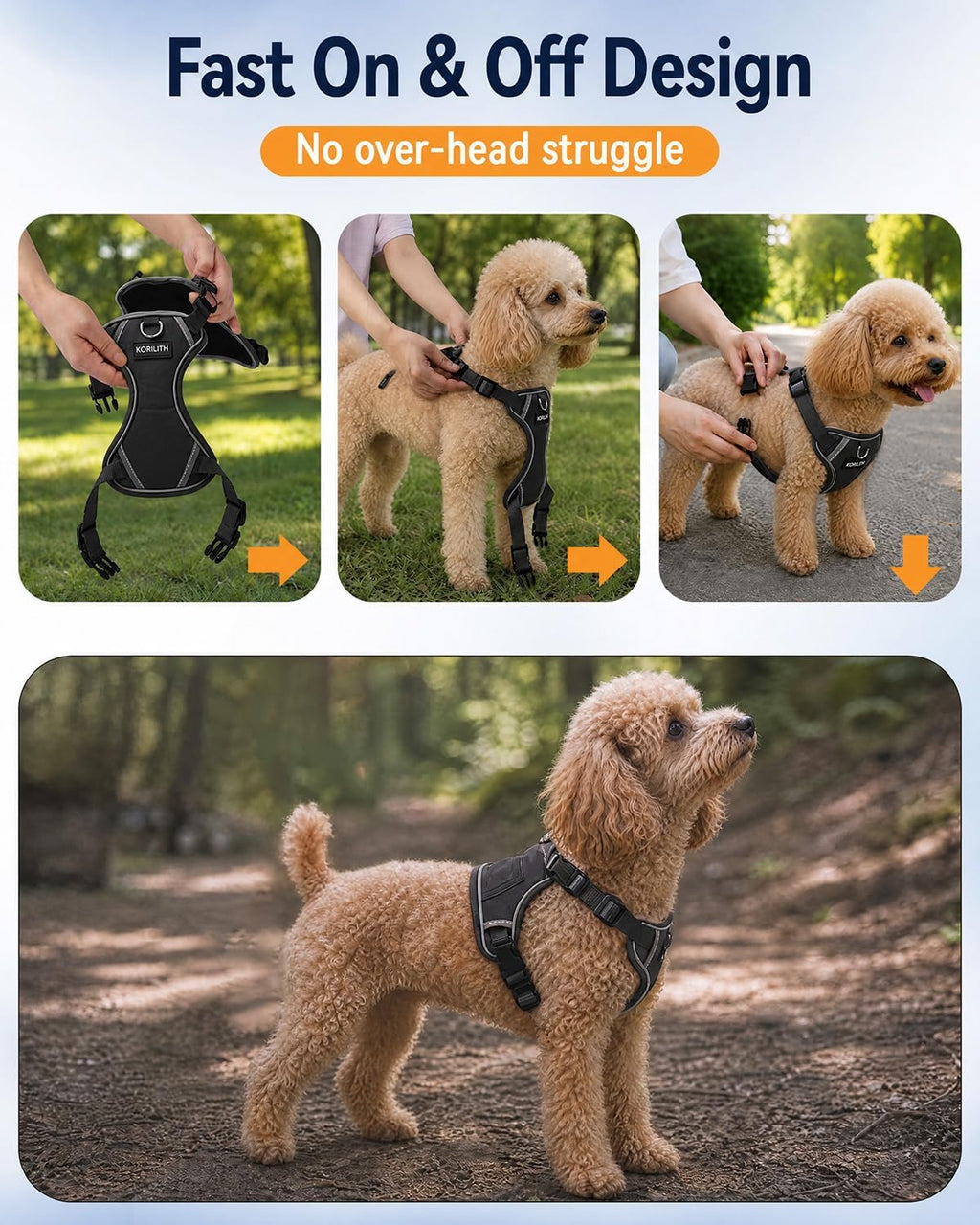 Escape Proof Dog Harness and Leash Set with Pocket