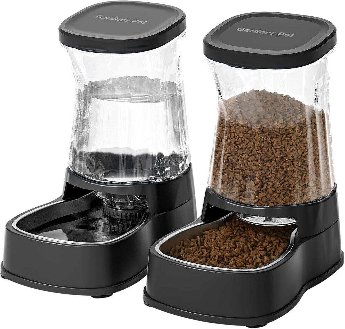 Automatic Dog Water Dispenser & Feeder Food Set, 304 Stainless Steel Bowls