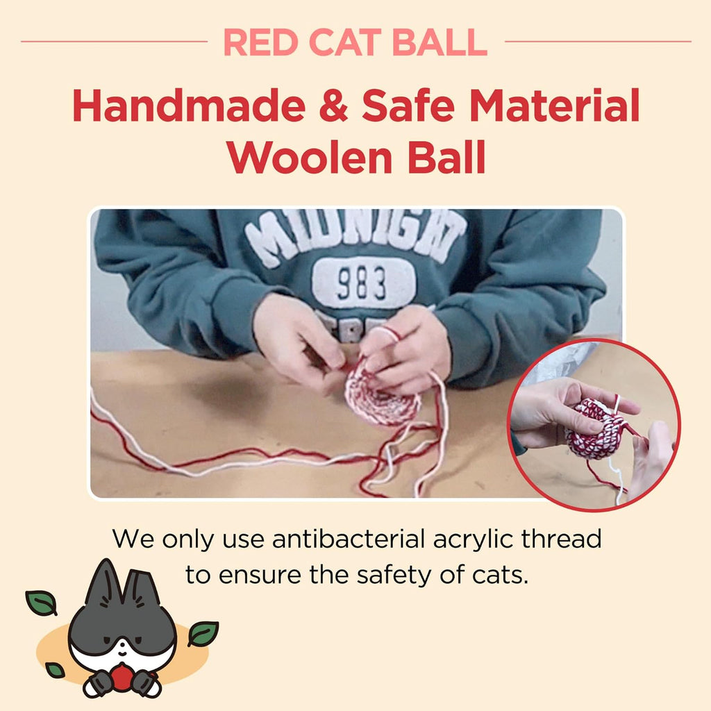 JAYU PET Red Cat Ball, 2.7 inch