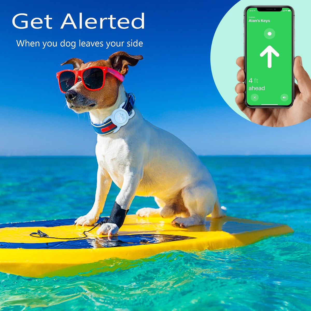 Waterproof Airtag Holder for Dog Collar, Light Blue, 1 Pack