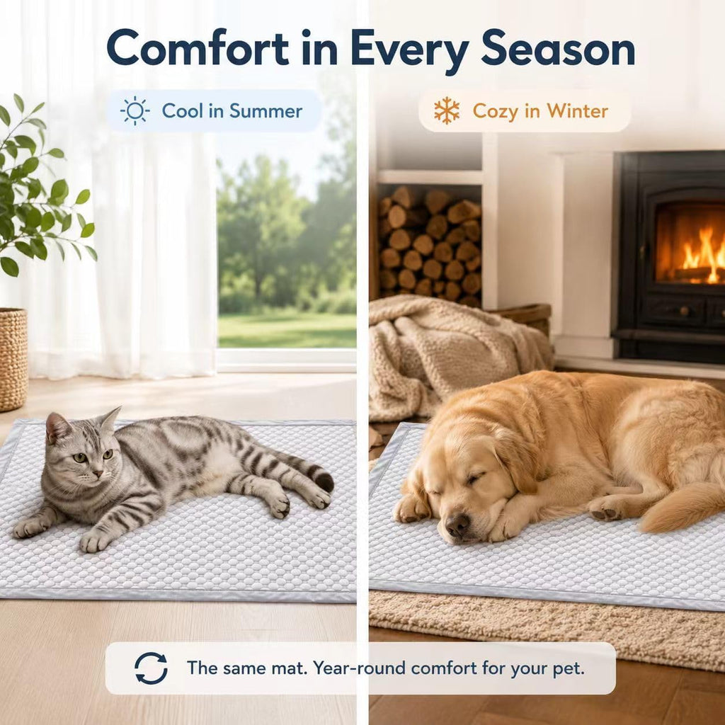 ZIVZIV Cooling Mat for Dogs – Ultra-High Molecular Weight Polyethylene Fiber, Self-Cooling Pad with Color-Changing Technology, Durable & Bite-Resistant Pet Mat for Crate, Sofa,and Bed(40x59inch)