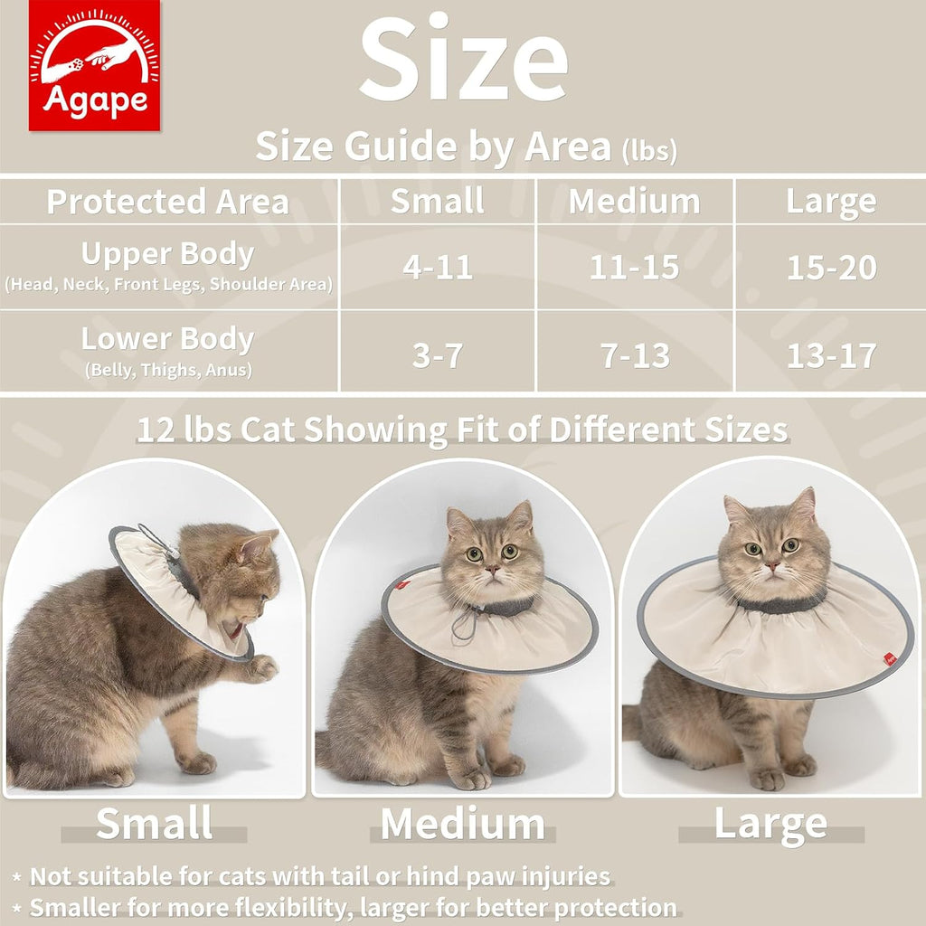 Agape Summer Soft Cat Cone, Lightweight Collar to Stop Licking & Scratching
