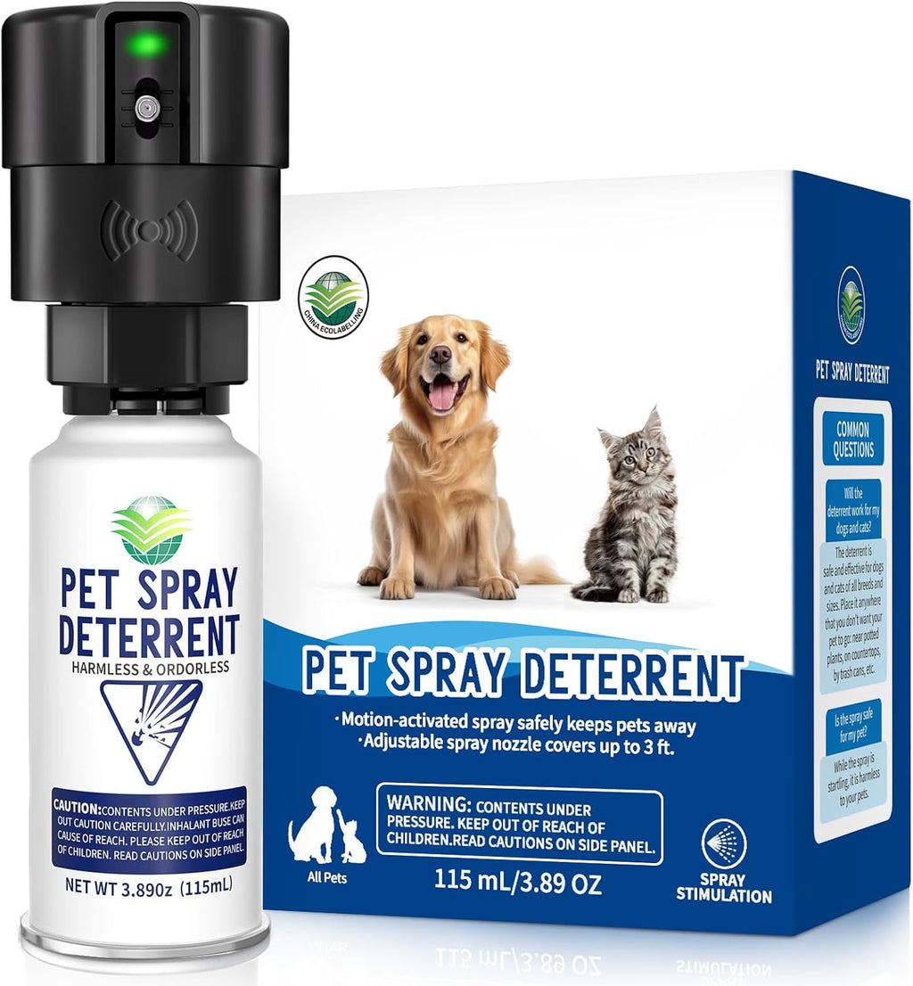 Motion Activated Pet Spray Deterrent for Cat & Dog[1 Pack] Black
