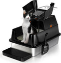 Stainless Steel Cat Litter Box with Lid, Flip-Top XL Large, Black