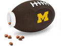 Pets First NCAA Michigan Wolverines Football Treat Dispensing Toy for Dogs and Cats, Rubber Ball Pet Toy, Interactive Fun Doggie Treat Toy, Natural Rubber Feeding Toy (MI-3622)