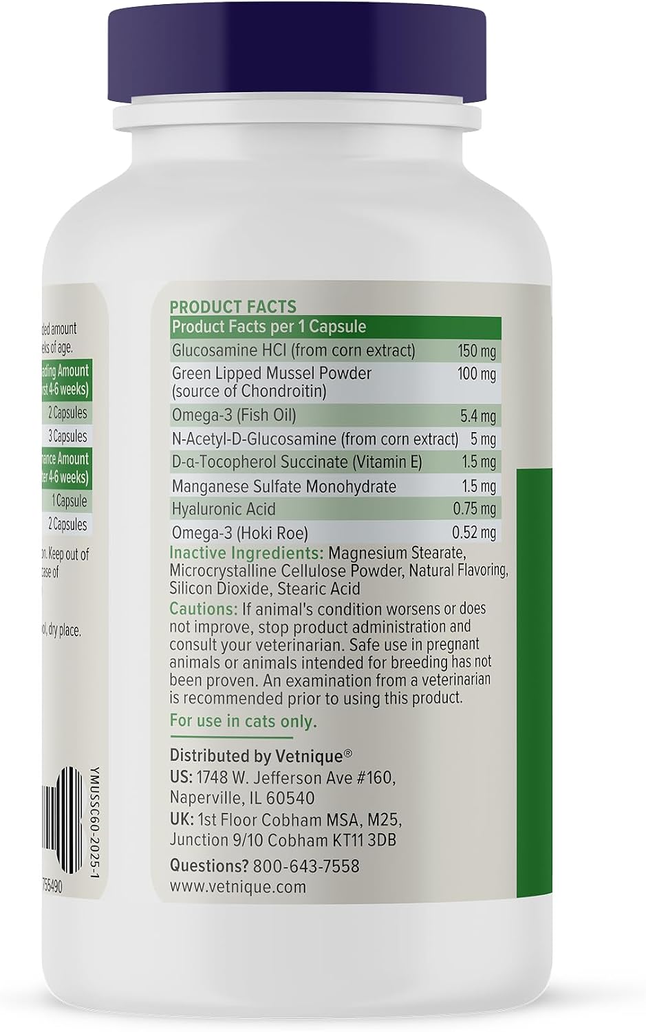 YuMOVE Cat Hip & Joint Supplement, Green Lipped Mussel & Glucosamine, 60ct