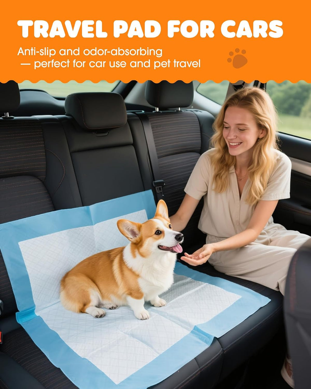 Powools Puppy Pads, 22 x 22 in, Super Absorbent, Spill-Proof, 100 Packs | Pee Pads for Dogs, 6-Layer Material, Quick-Dry, Hassle-Free Potty Pads for Floors, Furniture, Vehicle