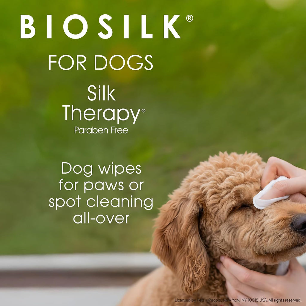 BioSilk for Dogs Moisturizing and Cleansing Dog Wipes, 100 Count