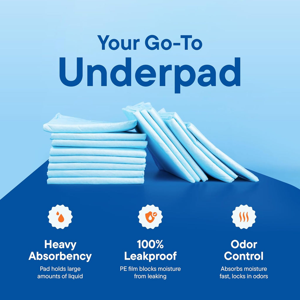 Chucks Pads Disposable [200-Pack] Multi-Purpose Pee Pads - Incontinence Underpads for Dog, Puppy & Diaper Changing Table Pad for Baby 17" x 24" Bed & Chair Liners - Pet Potty Training Pads