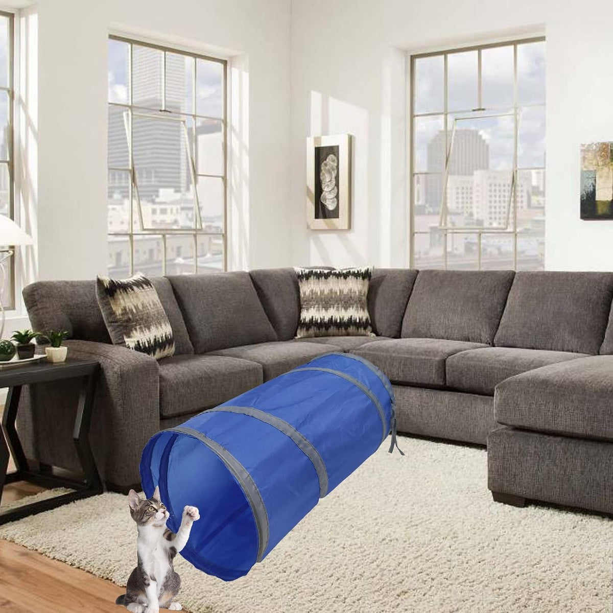 iCAGY Cat Tunnel for Indoor Small Cats Kittens Rabbits, Foldable Tube Toys