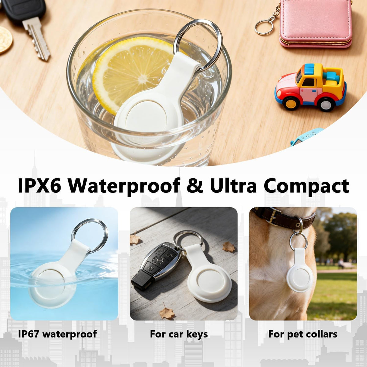 GPS Tracker for Vehicles and Cars, Real-Time Location Tracking Device, No SIM Card No Subscription, No Monthly Fee, Long Standby Waterproof Tracker for Pets, Dogs & Valuables (Android & iOS)