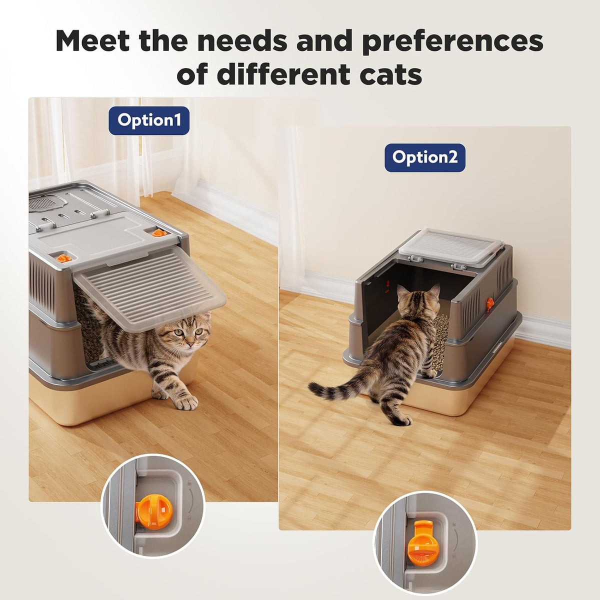 FURTIME Small Enclosed Stainless Steel Litter Box with Lid for Kitty | Metal Cat Litter Box for Small Cats, Kitten Cat Box with High Sided Enclosure & Scoop, Odor Free, Anti-Leakage, Grey