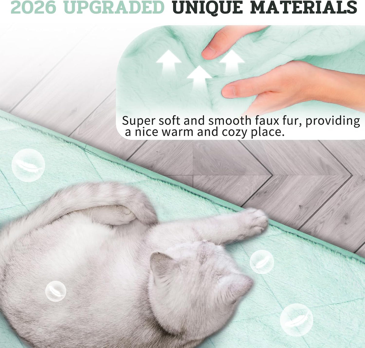 NWK Self Warming Thermal Pet Mat for Dogs and Cats (Green, Small)