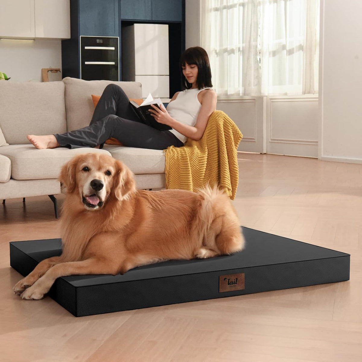 Large Waterproof Orthopedic Dog Bed with Egg Crate Foam