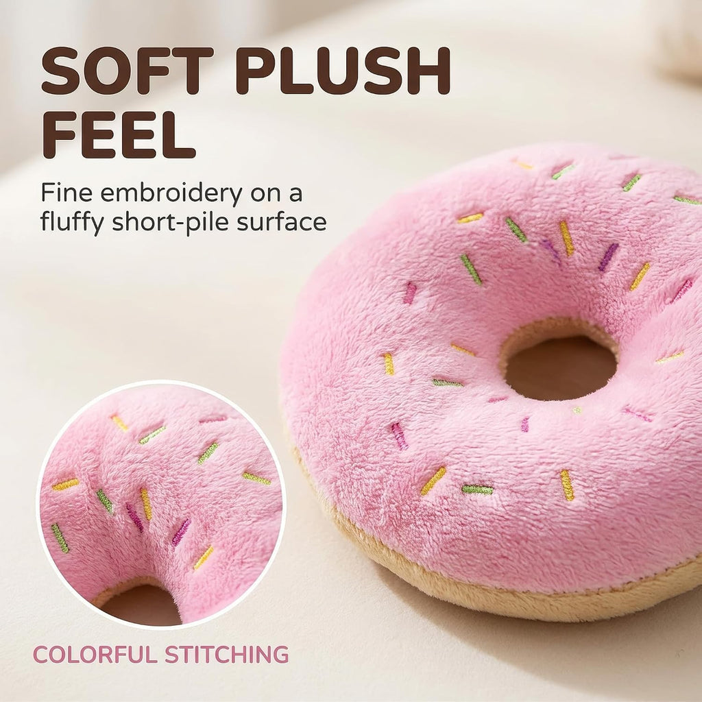 3Pcs Colorful Pet Toy Donut-Shape Squeaky Squeaker Puppy Dog Pet Cat Kitten Sound Chews Toy Random Color Sturdy and Practical Simple and Sophisticated Design，Toys，Dog Squeak Toys