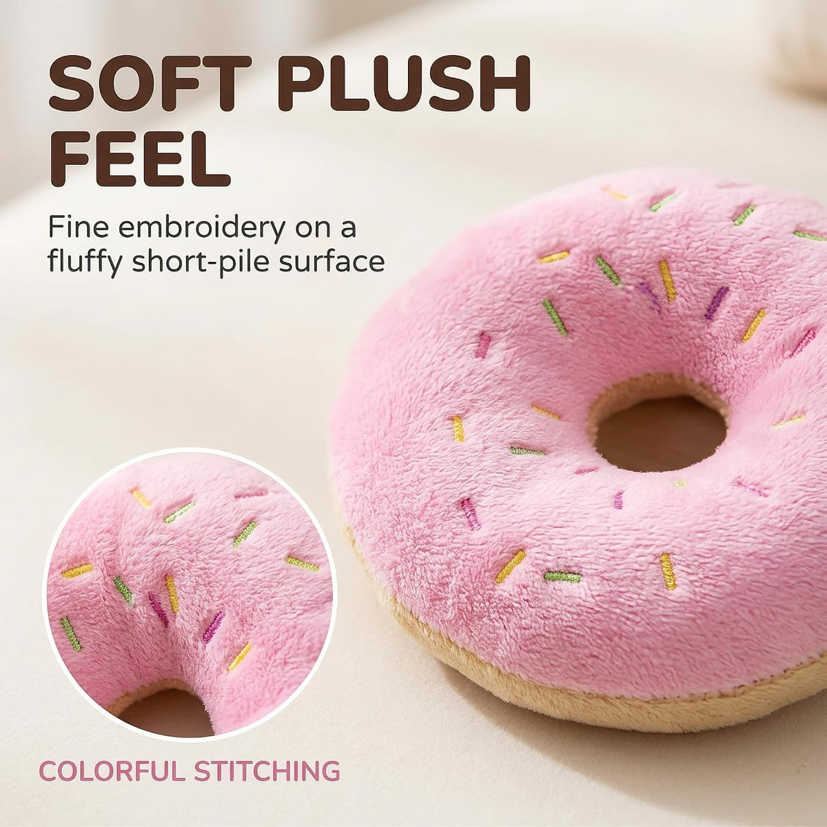 3Pcs Colorful Pet Toy Donut-Shape Squeaky Squeaker Puppy Dog Pet Cat Kitten Sound Chews Toy Random Color Sturdy and Practical Simple and Sophisticated Design，Toys，Dog Squeak Toys