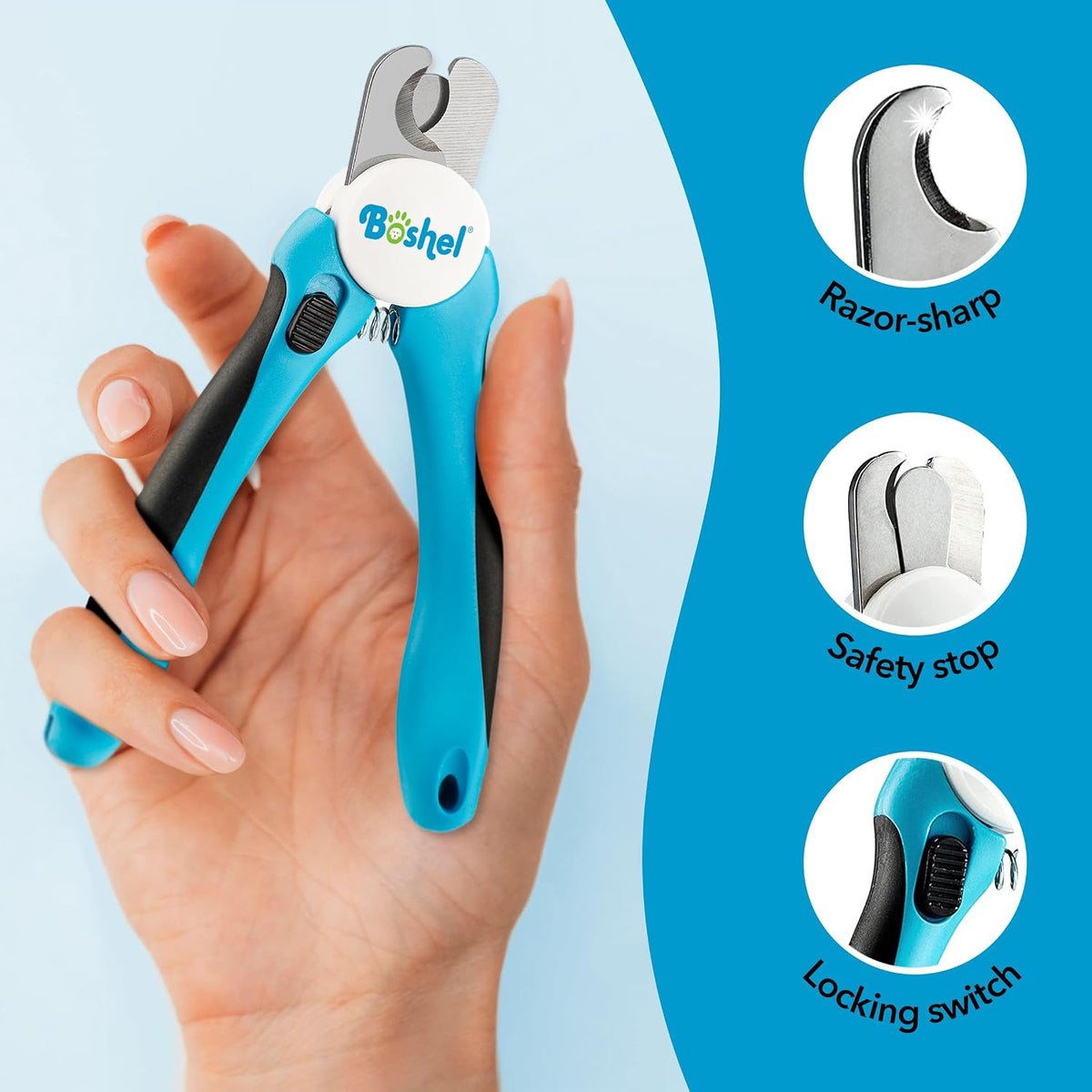 Dog and Cat Nail Clipper with Safety Guard, Razor-Sharp Toenail Cutter with Nail File, Ideal for Smaller Pets 