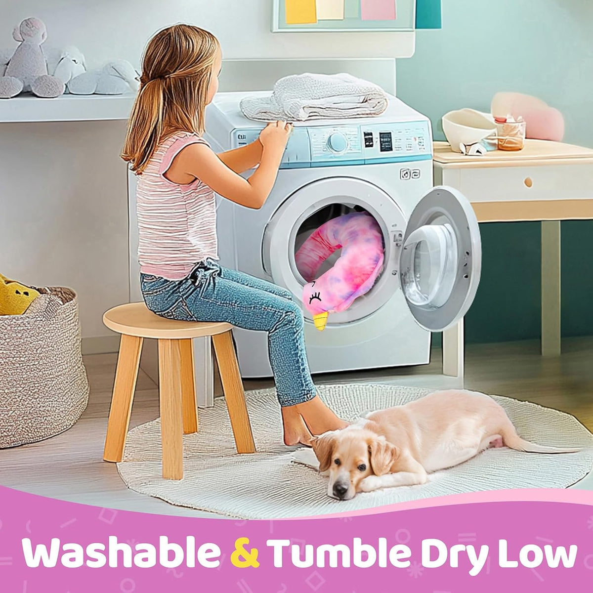BurgeonNest Small Dog Calming Pillow for Dogs and Cats, Pink L