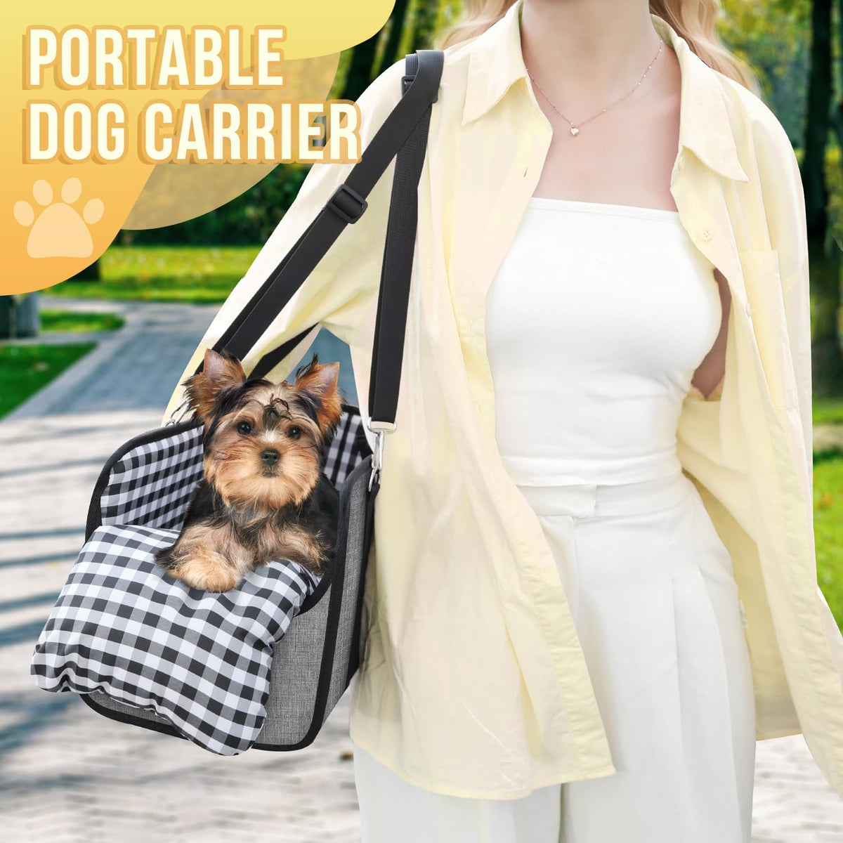 SlowTon Console Dog Car Seat, Dog Booster Seat for Small Dogs Under 11lbs
