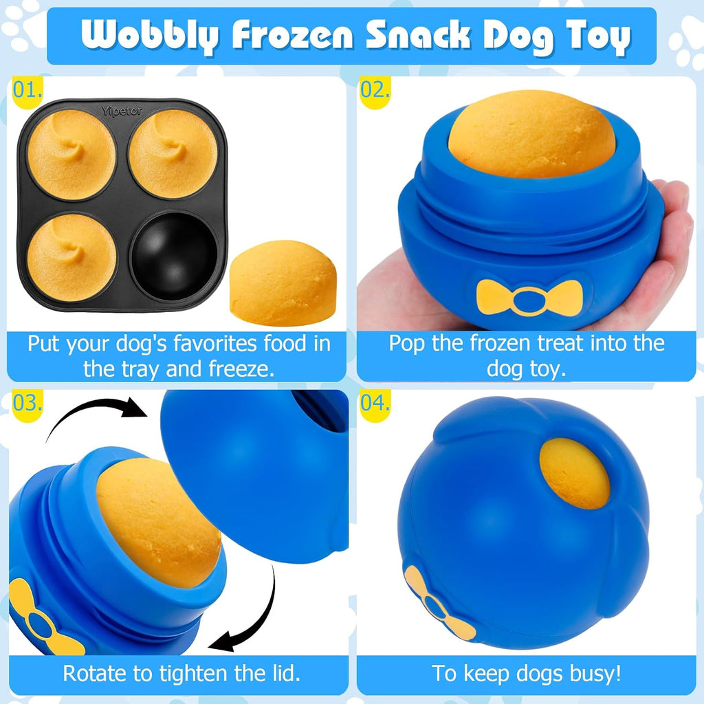 Yipetor Interactive Dog Chew Toy, Large Enrichment Frozen Treat Lick Ball