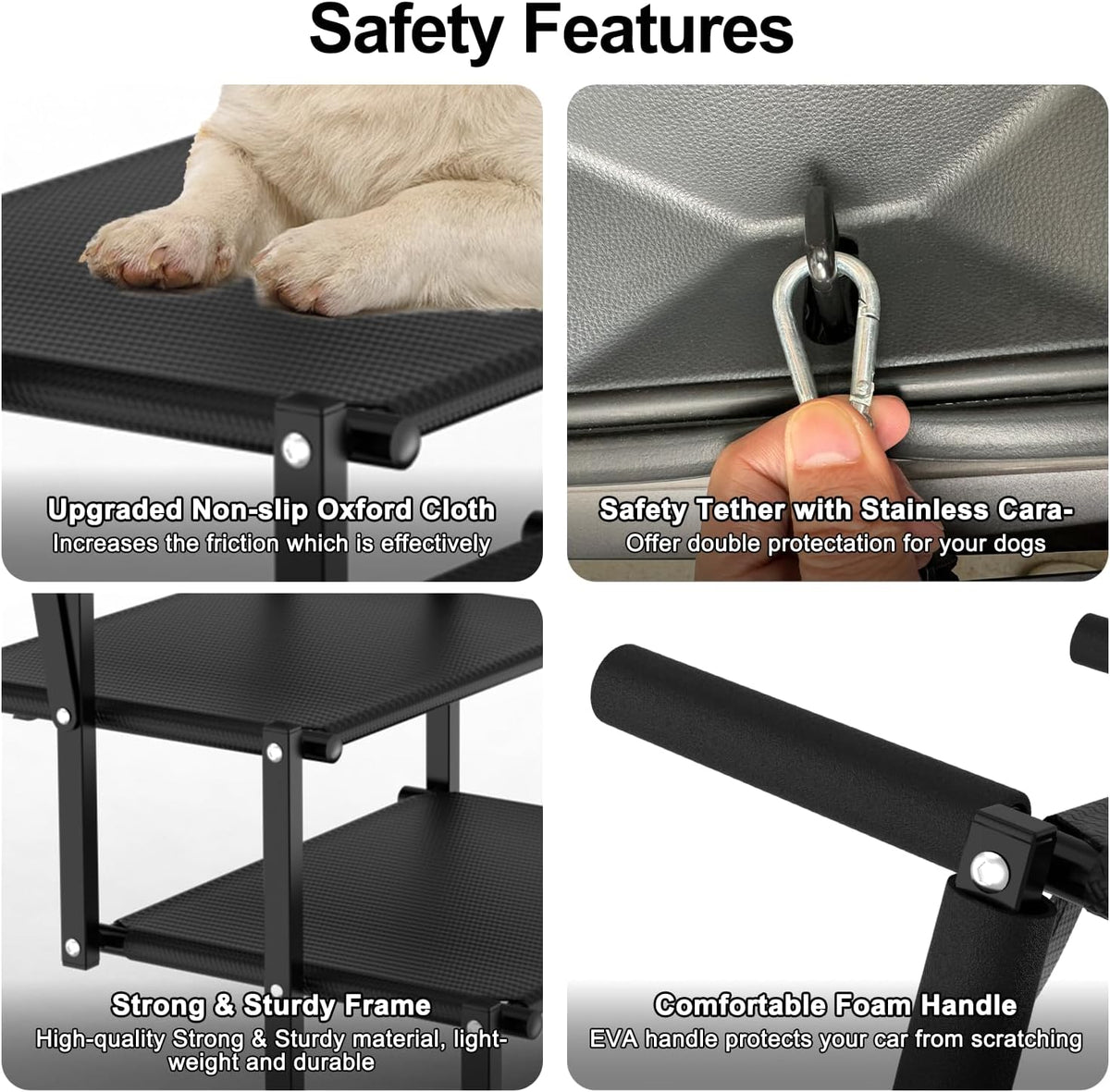 Extra Wide 20" Dog Stairs for Large Dogs, Dog Steps for Car 4 Steps