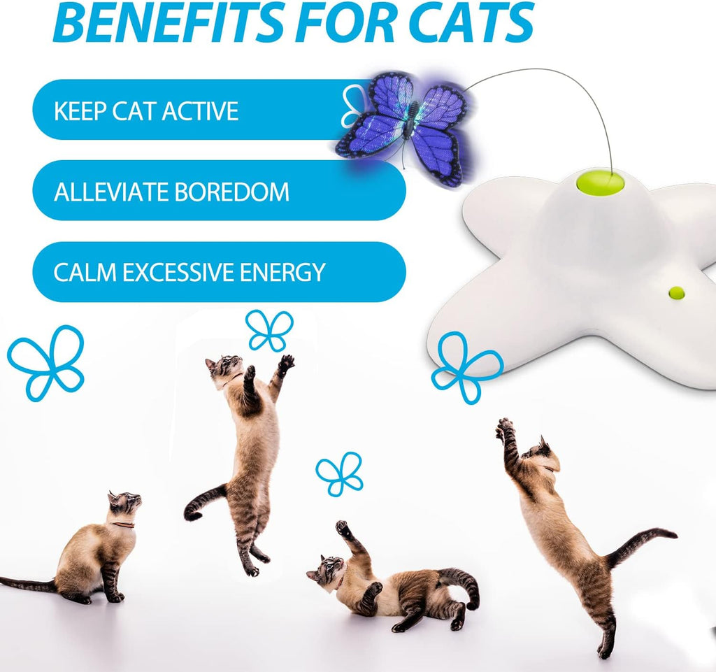 ALL FOR PAWS 6-Pack Butterfly Refills for Interactive Cat Toy, Replacement Butterflies for Automatic Cat Spinner Toy, Durable Self-Play Butterfly Flutter Accessories for Indoor Cats & Kittens