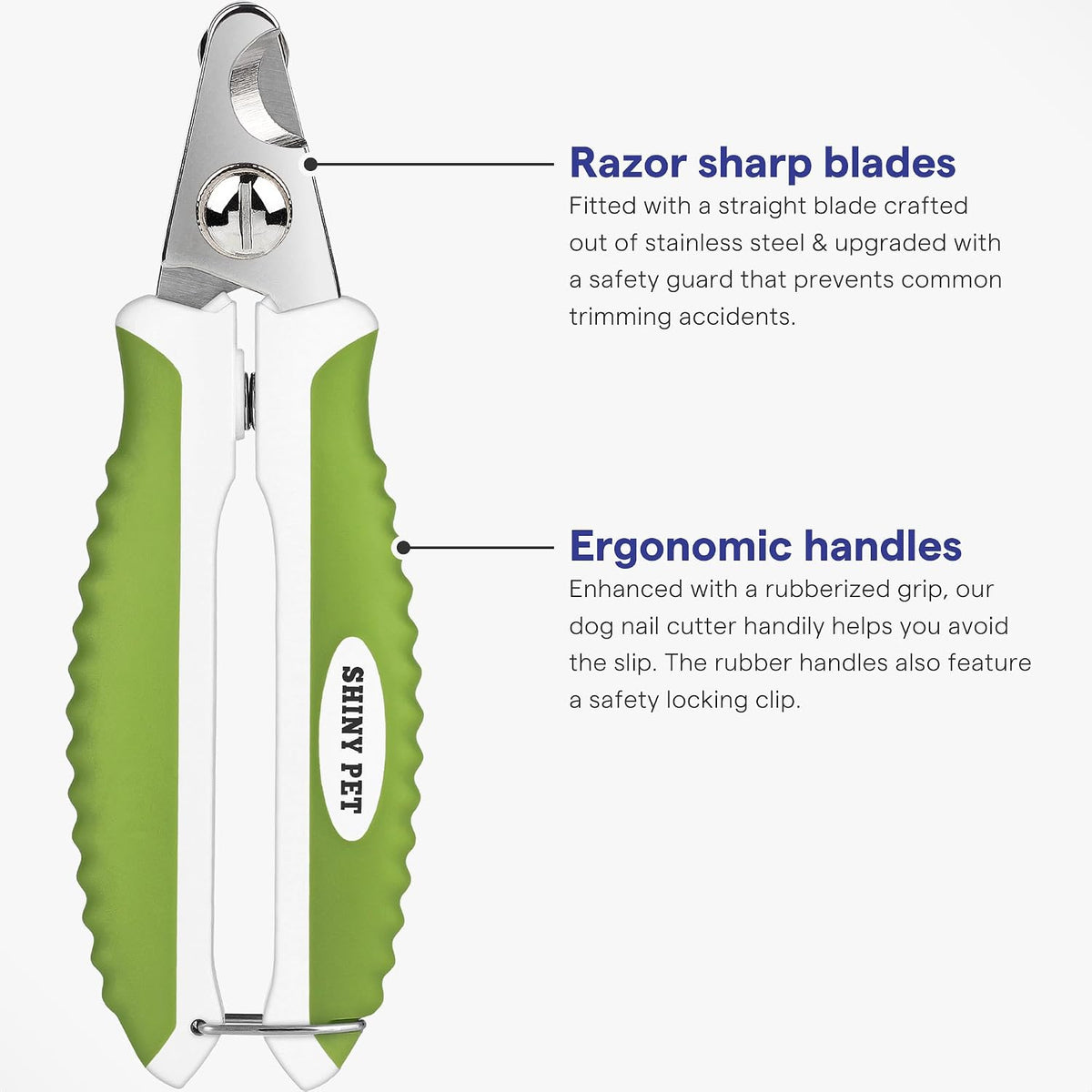 Dog Nail Clippers with Safety Guard - Pet Nail Clippers for Medium and Small Breed - Protective Nail Cutter, Safe Claw Trimmer, Ergonomic Toenail Scissors - Ebook Guide 