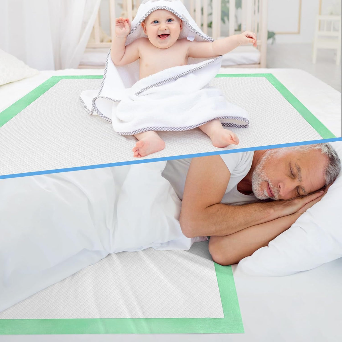 50 Ct Hospital Grade 130 Gram 36” x 36” Max Absorbency Disposable Underpads | Leakproof Quick Drying XXXL Bed Pads Disposable for Adults, Kids, Pets Incontinence Pads, Pee Pads