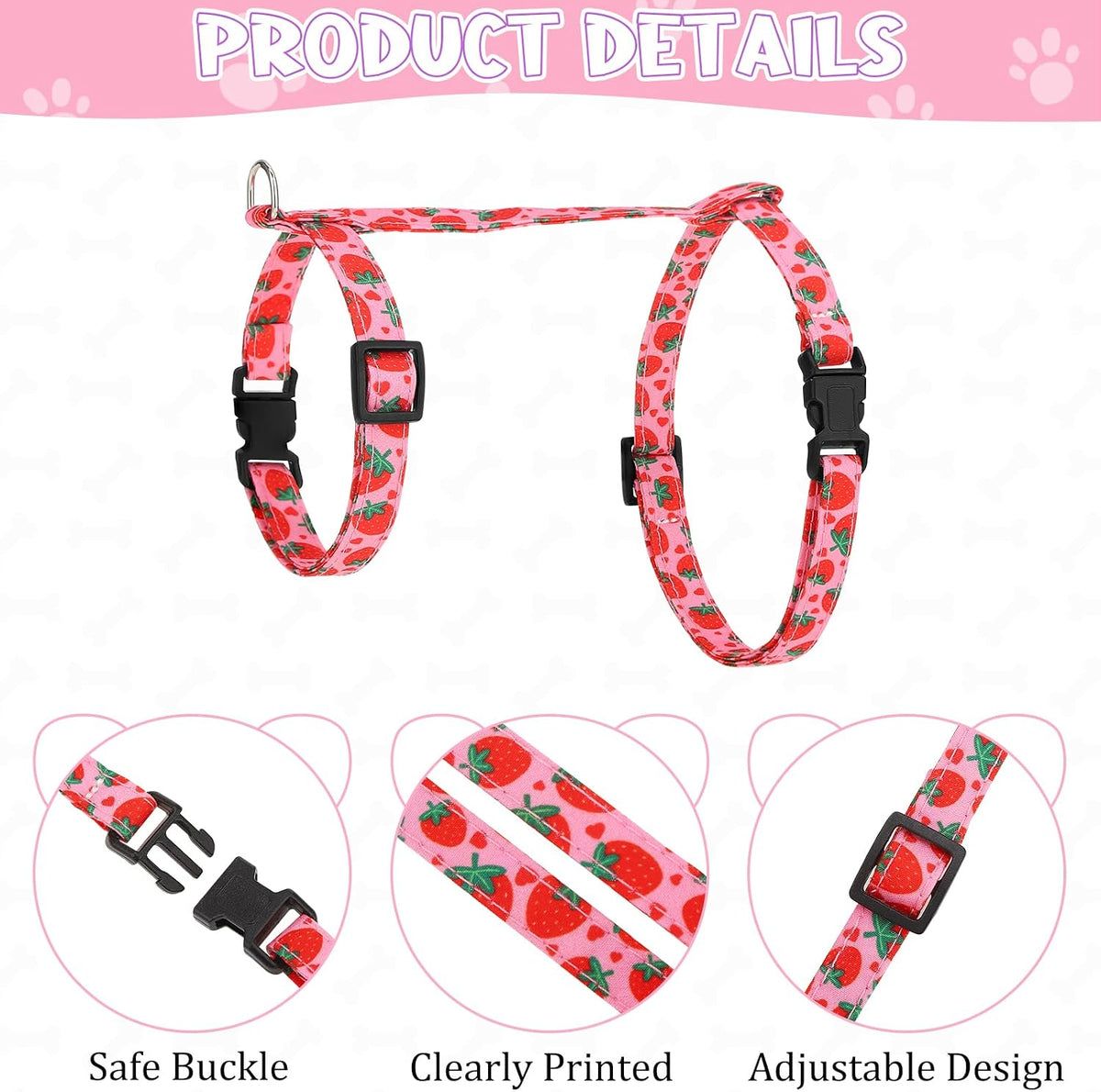 2 Pack Cat Harness and Leash Escape Proof Adjustable Cat Harness with Leash