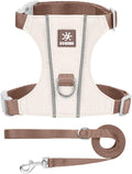 Cat Harness and Leash Set with Reflective Strips, Escape Proof Adjustable Vest, Premium Taffeta Fabric Soft Lightweight, Tear Resistant, for Kitten Small Cats Outdoor Walking (Beige, XS)