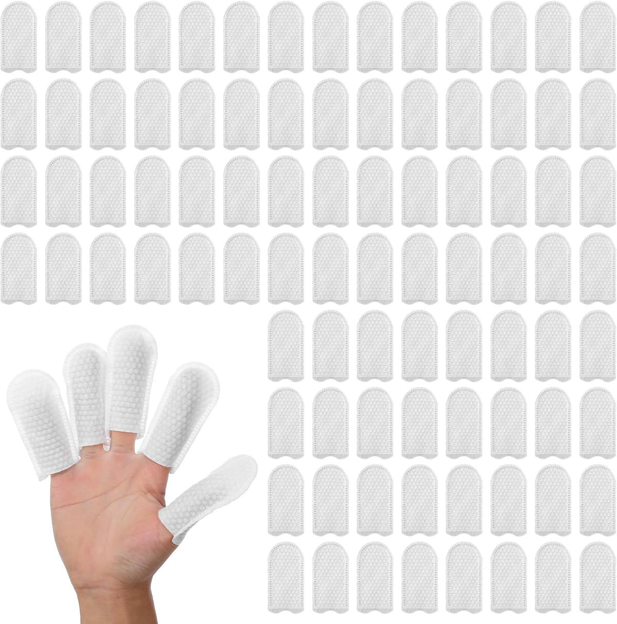 200 Pcs Cotton Finger Cots Dog Ear Wipes for Pet Ear Cleaning Cloth Finger Cots Fingers Covers Fingers Gloves Disposable for Nails Cleaning Dog Cat Teeth Cleanings Grooming Nail Trimming Precise Tasks