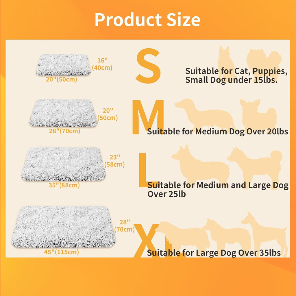 NWK Soft Plush Fluffy Self Warming Thermal Dog Bed Mat 45’’ X 28’’ X 1’’