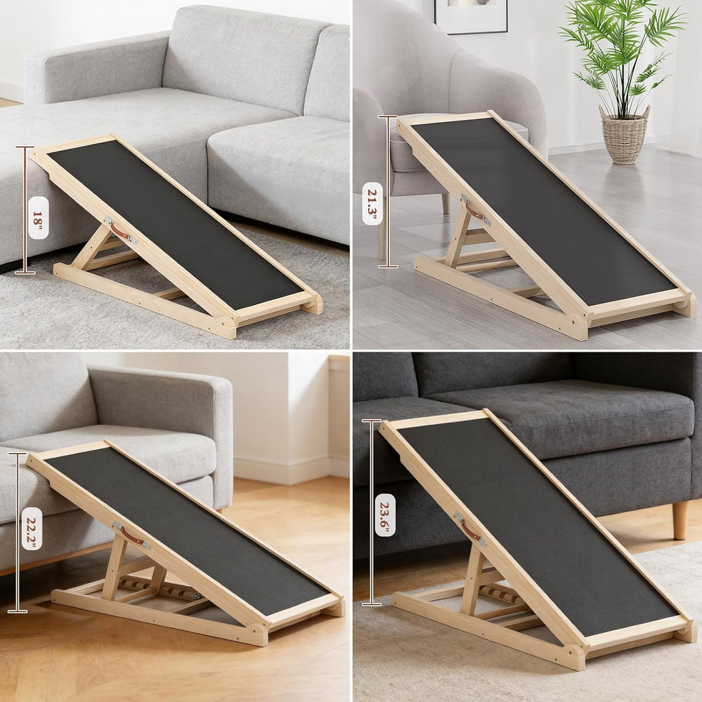Dog Ramp for Bed Couch Car, 39.4" Long Wooden Steps for Small Pets