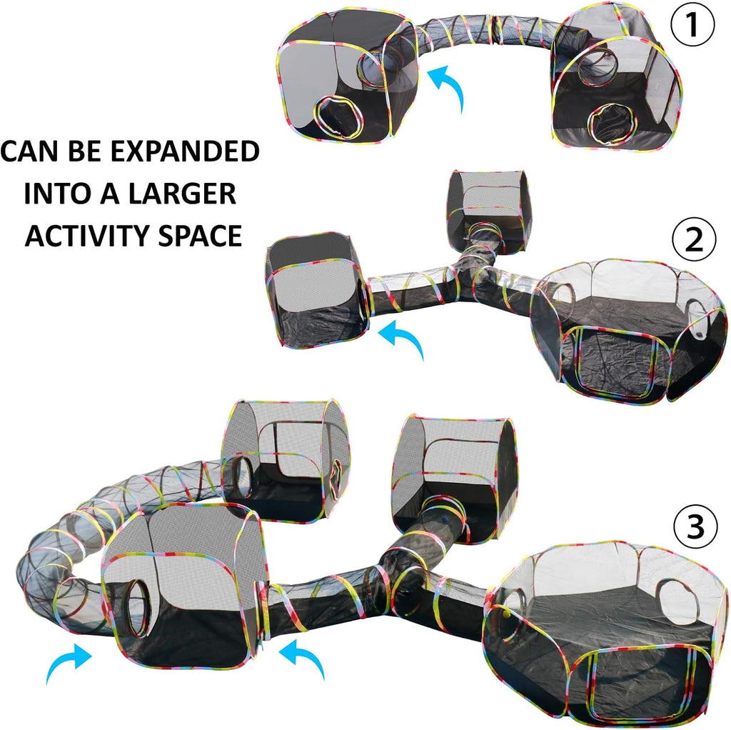 Cat Enclosure, Pop Up Cat Rolling Tent Cube for Outdoor and Indoor