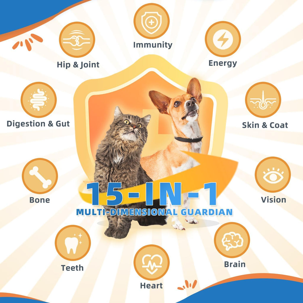 ZEBORA Dog Vitamins Powder - Multivitamin for Dogs & Cats - 90 Scoops