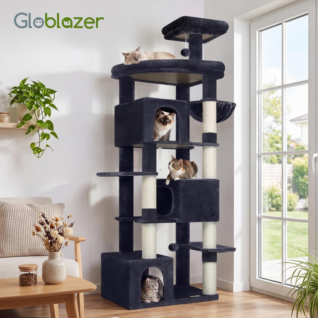 Globlazer Large Cat Tree for Large Adult Cats, Tall Sturdy Cat Tower, S80