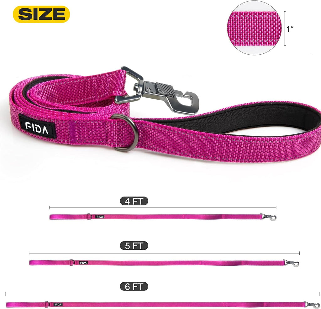 Fida Heavy Duty Dog Leash for Medium Large Dogs, 6 FT, Dual Padded Handles