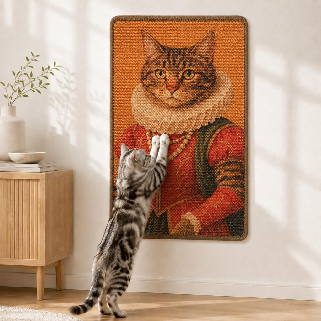 Art Sisal Cat Scratcher Mat, Cat Wall Scratchers for Indoor Cats
