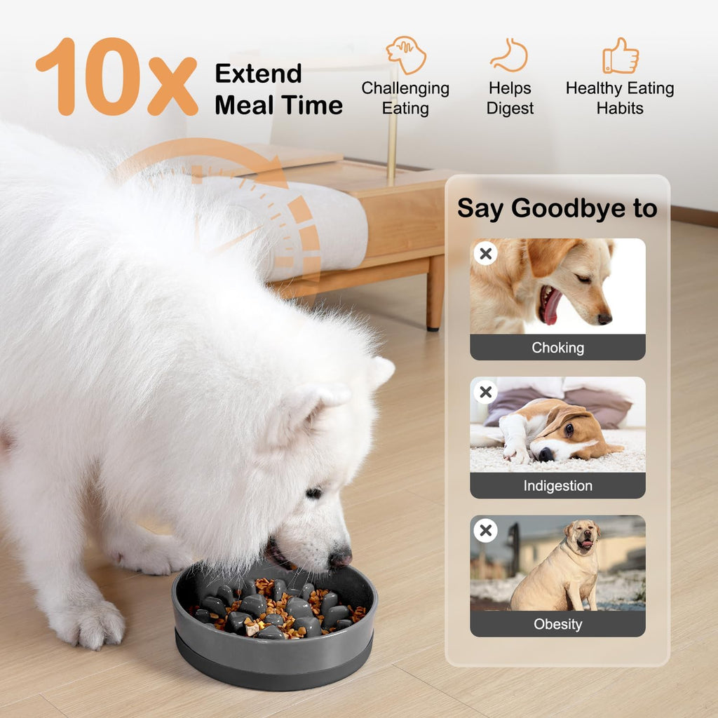 Sted Ceramic Slow Feeder Dog Bowls for Medium Large Breed