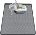 Cat Litter Mat for Litter Box, Silicone Large Cat Litter Trapping Mat - 28x22 in, Waterproof & Non-Slip, Durable & Easy Clean, Gray