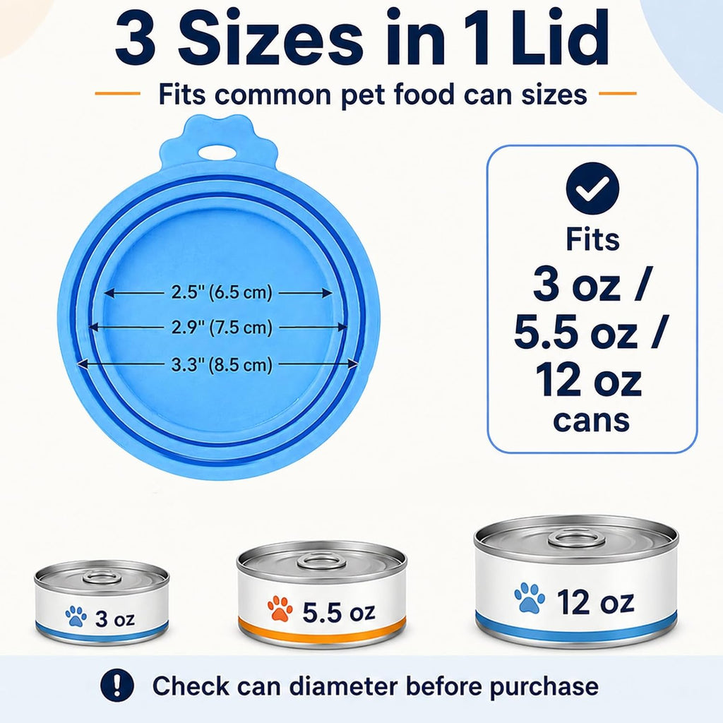 Lydia's Deal 4 Pack Universal Pet Food Can Covers, Silicone Lids for Dog and Cat Cans, Fit Most Standard Sizes (Multicolor) 