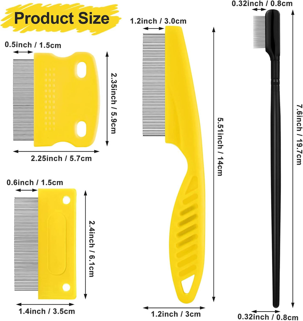 Boao 5 Pcs Dog Eye Comb Tear Stain Remover Grooming, Yellow, Black
